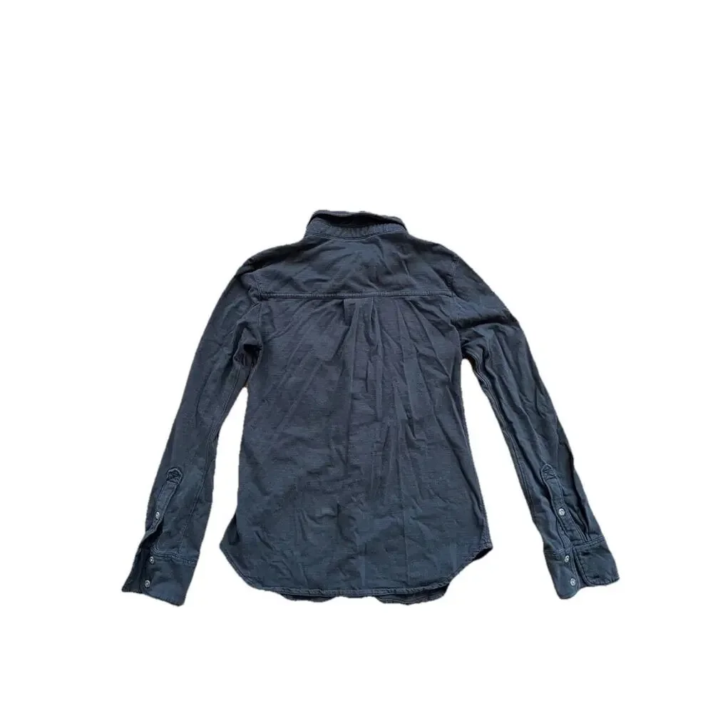 Faherty Laguna Organic Cotton Shirt Lond Sleeve Length Black Small A000866 - Picture 8 of 10